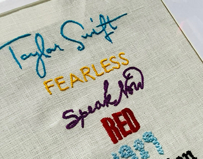 Taylor Swift album titles Embroidery