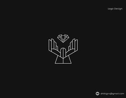 Diamond in Hands Logo | Line artwork Logo | d4dsgns