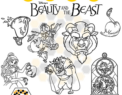 Beauty and the Beast Silhouette SVG