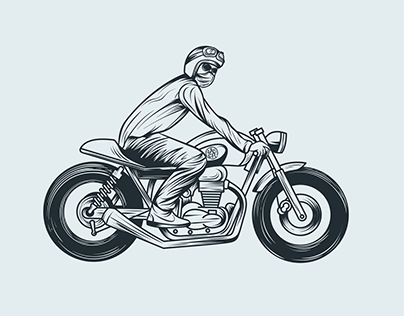 Inking Practice - Caferacer Rider