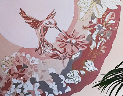 Mural painting Hummingbird