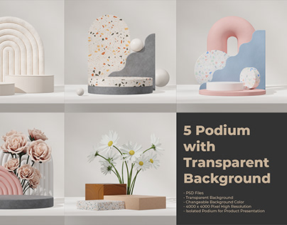 3D Product Mockup Podium Transparent Background 38