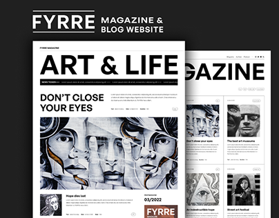 FYRRE Magazine & Blog Website | User Interface Design