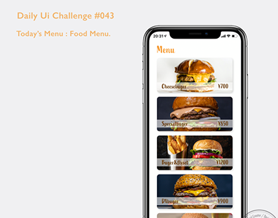 Daily Ui Challenge #043 : Food Menu.
