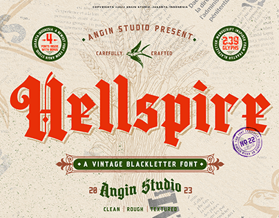 Hellspire Vintage Blackletter Fonts (FREE FONT)