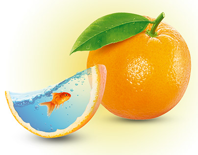 Orange and fish manipulation