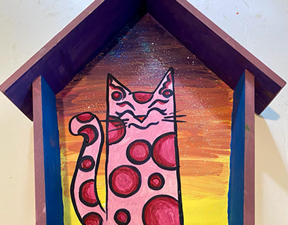 Color and glitter CreaturePeepers kitty shelf