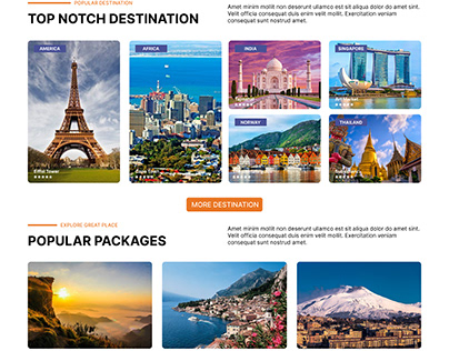 Travel Website with Dummy Text