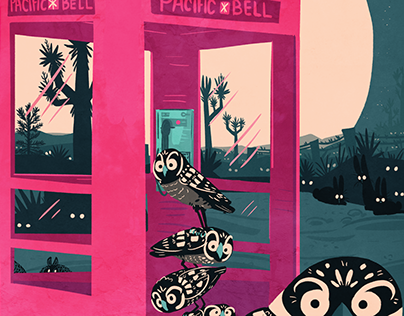 The Mojave Phone Booth Editorial Illustration