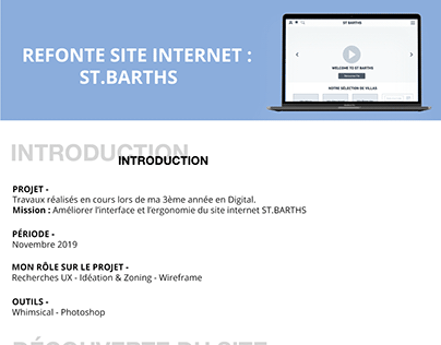 REFONTE SITE INTERNET - ST BARTHS
