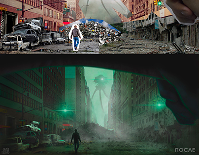War of  the Worlds - Before and After Photoshop