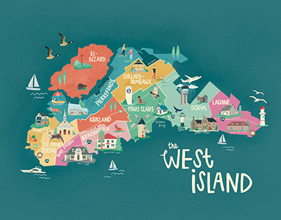 Illustrated Map of The West Island of Montreal