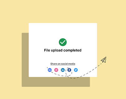 Upload success modal with share icons