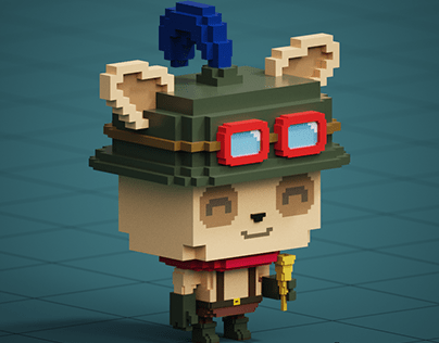 Project thumbnail - Teemo 3d voxel art character
