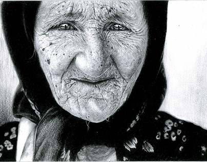Old woman portrait draw