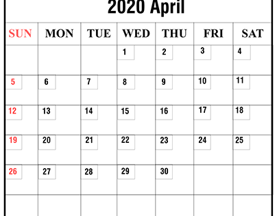 april 2020 calendar template