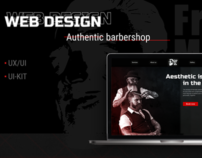 Barbershop website design logo dfesign landing