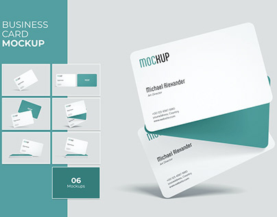 Landscape Rounded Business Card Mockup
