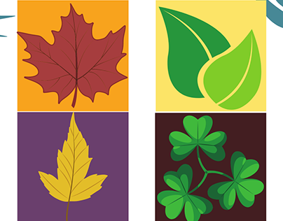 visual identity literacy logotype leafs, fruits, birds