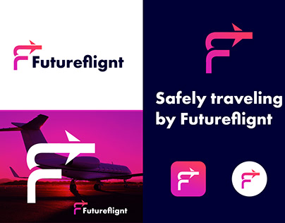 Travel company logo, Flight logo, letter f logo design