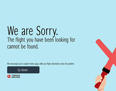 Turkish Airlines 404 Error Page