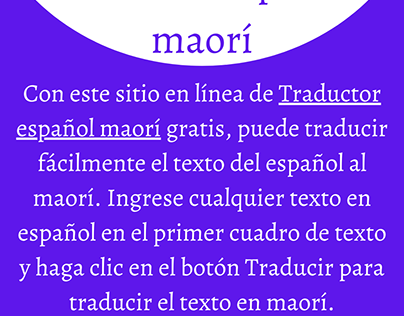 Traductor español maorí en linea