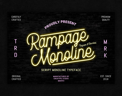 Rampage Monoline Script