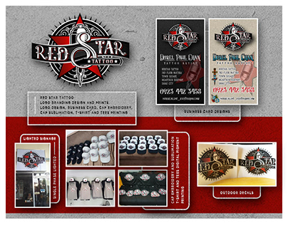 Red Star Tattoo Logo Branding Design and Prints