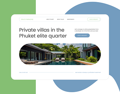 Elite real estate — Landing page design