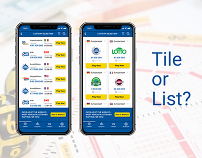 Tile view or List view? Lottery selection section