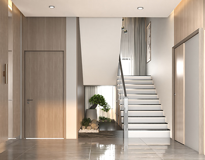 Lobby with stair design