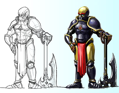 Cold warrior (step by step drawing character)
