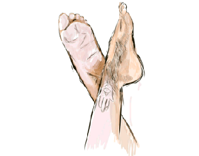feet sketch with color.