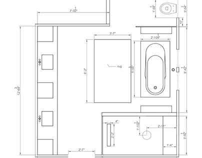 Basic 2D Drawings for Master Bathroom