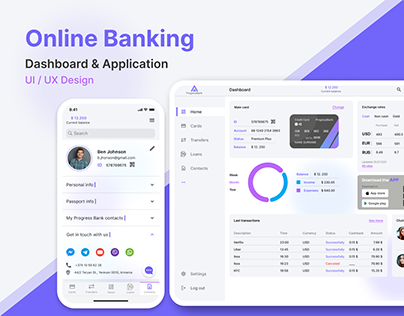 Progress Bank | Dashboard & App Design (IOS & Android)