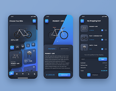 Bike shopping IOS app concept - #glassmorphism #3dui
