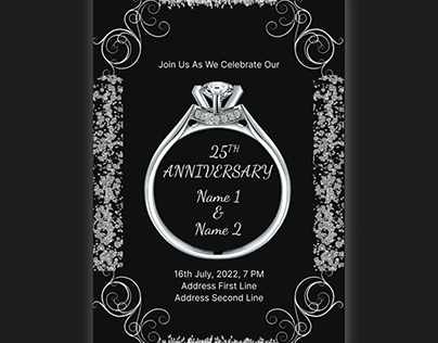 25th Anniversary party Invitation