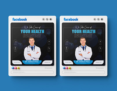 Medical care social media post design.
