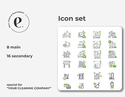 Icon set for Cleaning company