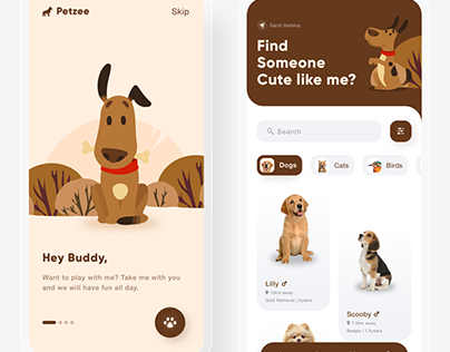 Pet adoption app concept