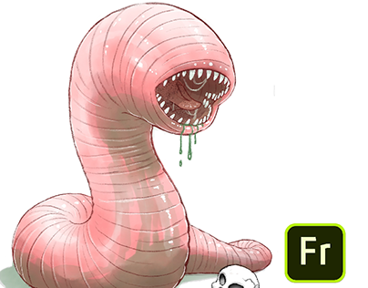 Fresco: Inktober Monster Worm
