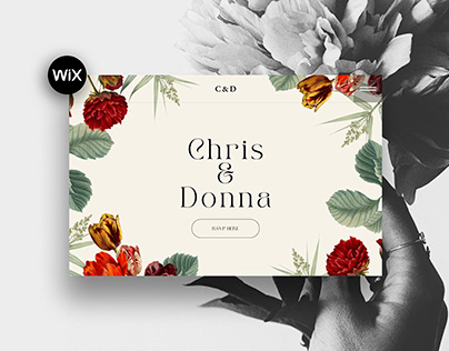 C&D (Chris & Donna) Romace Minimal Wix Landing Page
