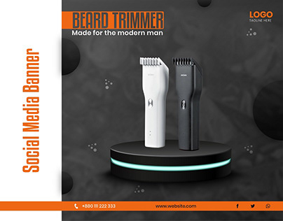 Beard Trimmer Social Media Post Design Template