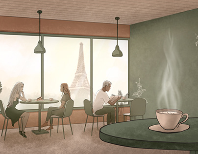 Illustrations for a Parisian Cafe