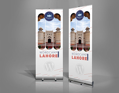 WordCamp Lahore 2019 Branding Roll-up Banner.