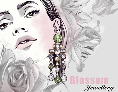 Jewelery illustration concept for magazine advertising