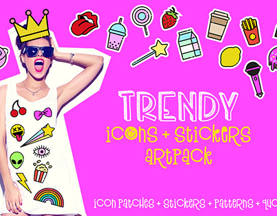 Trendy Icons + Stickers Artpack