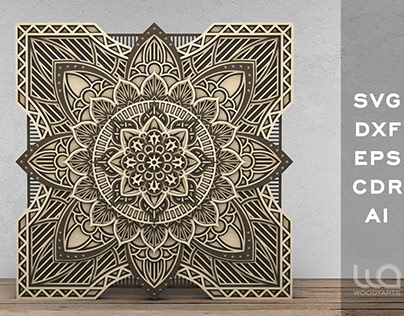 Multilayer Mandala DXF file for Laser Cut and Papercut