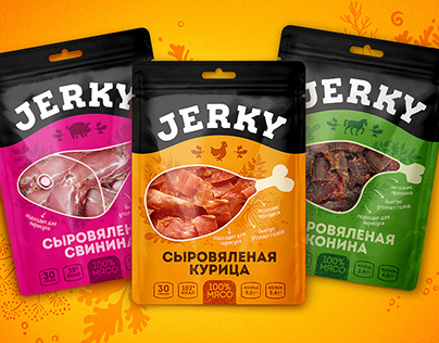 JERKY. Meat snacks packaging design
