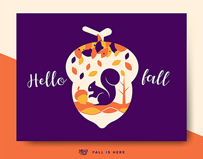 Hello Fall greeting card FREE VECTOR DOWNLOAD